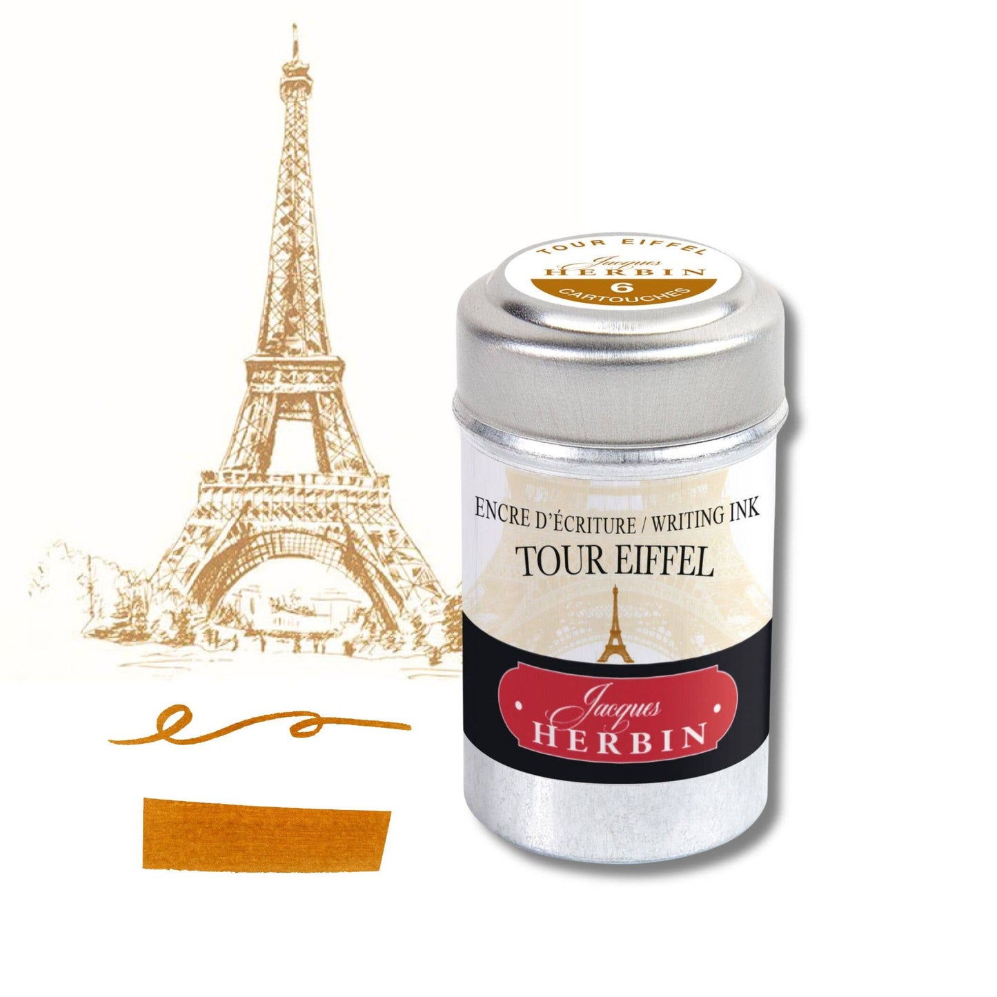 J Herbin "Paris Collection" Ink Cartridges - Tin of 6