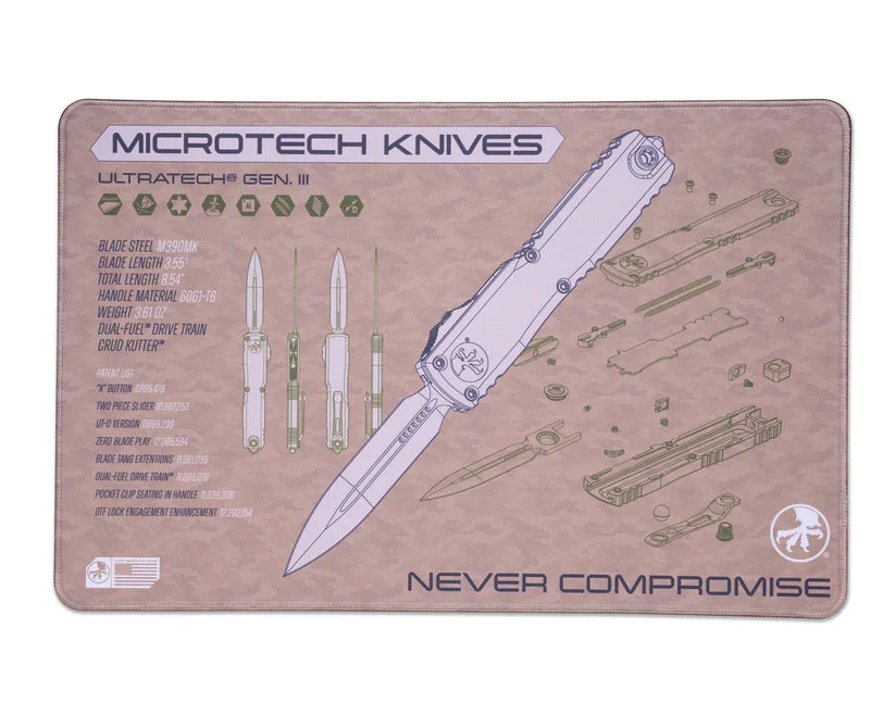 Microtech Ultratech work mat with exploded diagram