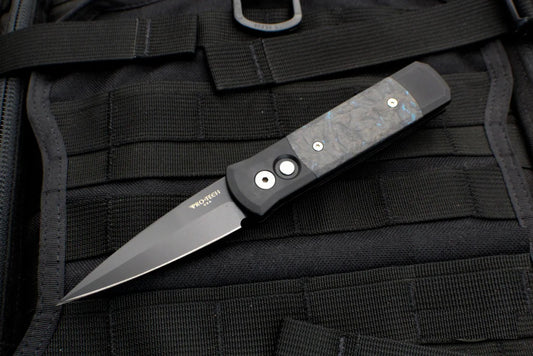 Protech Godson Fat Carbon Dark Matter Blue Auto Folder