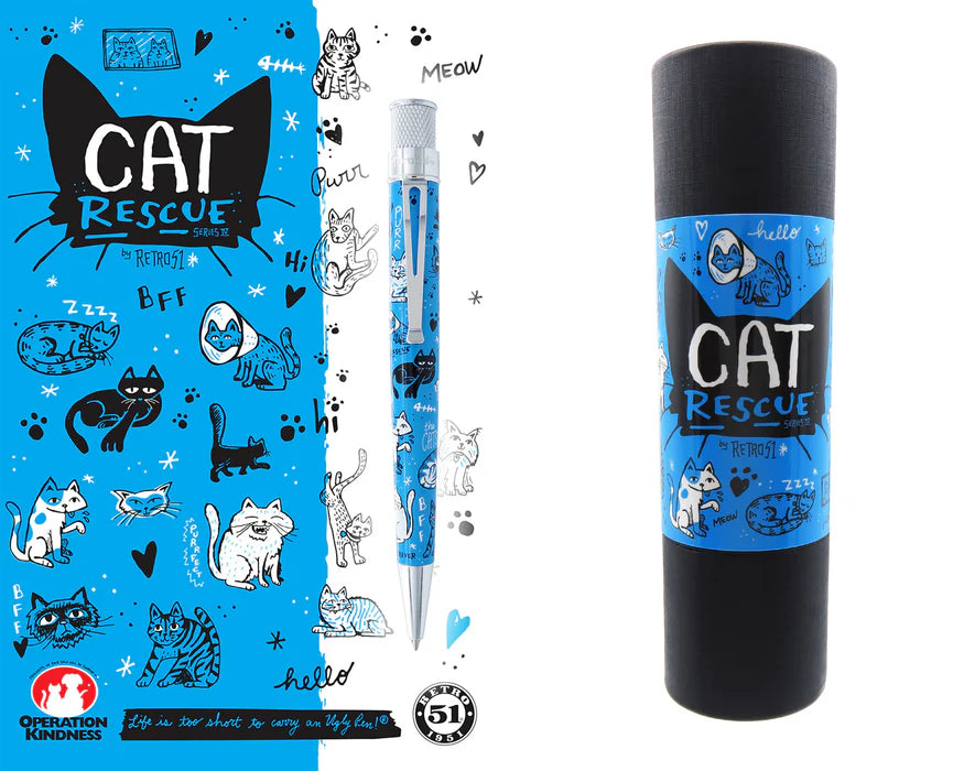 Retro 51 Tornado Cat Rescue Series IV Ballpoint Pen Free Refill