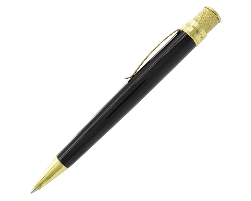 Retro 51 Tornado Classic Lacquer Black / Brass Rollerball Pen