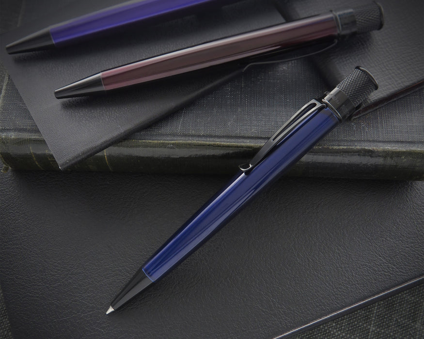Retro 51 Tornado Stealth Blue Black Rollerball Pen