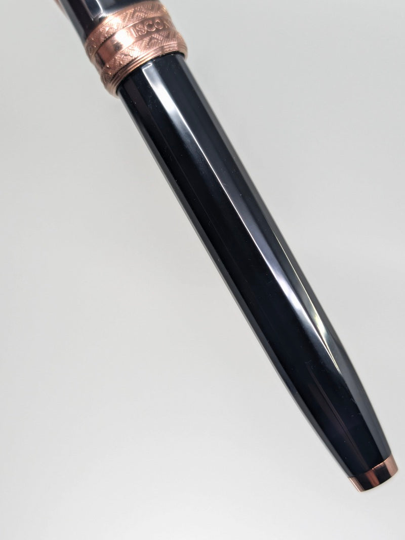 *Consignment* Visconti Michelangelo "Negra Oro Rosa" Fountain Pen 14k Gold Medium Nib