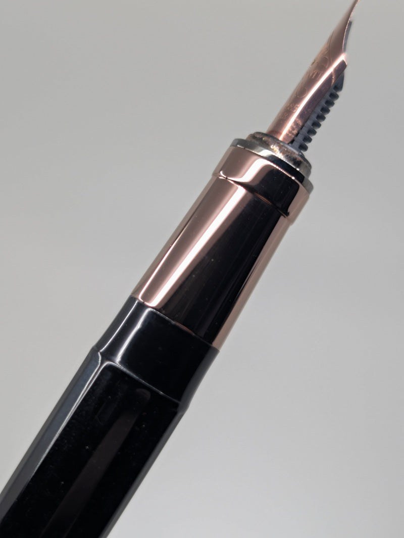 *Consignment* Visconti Michelangelo "Negra Oro Rosa" Fountain Pen 14k Gold Medium Nib