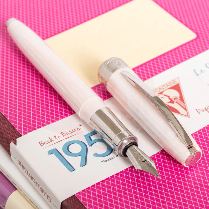 Visconti Michelangelo Venus Rose Marble Fountain Pen Medium Nib