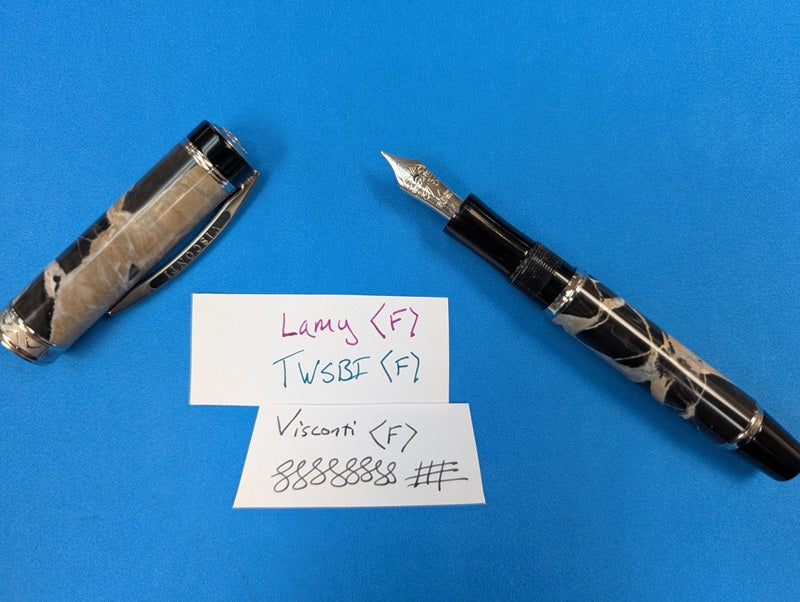 *Consignment* Visconti Millionaire Black Empire Fountain Pen 23k Palladium Fine Nib