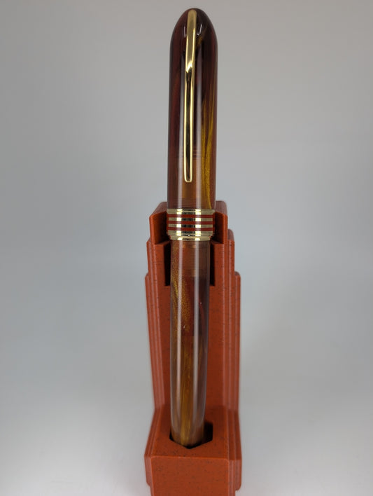 *Consignment* Visconti Saturno Limited Edition Brown Dione Fountain Pen 23k Palladium 1.3 Nib