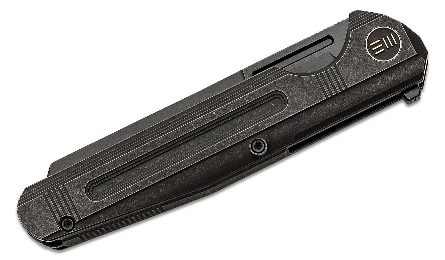 WE KNIFE Limited Edition Reiver Flipper Titanium Handle Stonewash Folding Knife