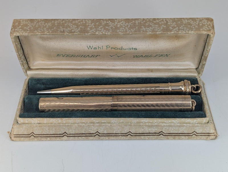 *Consignment Wahl Eversharp Gold Filled Pendant Fountain Pen 14k #2 Nib and Pencil Set