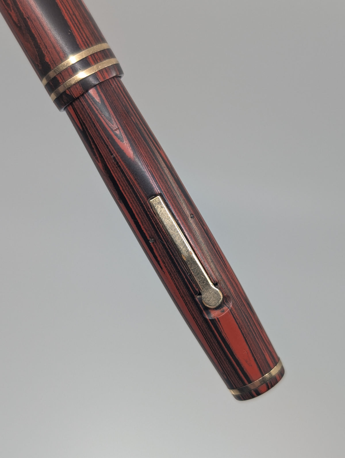 *Consignment* Wahl Eversharp Red Wood Grain Ebonite Pendant Fountain Pen #2 Flex Nib