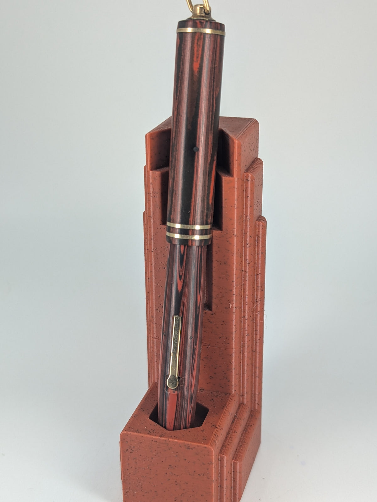 *Consignment* Wahl Eversharp Red Wood Grain Ebonite Pendant Fountain Pen #2 Flex Nib