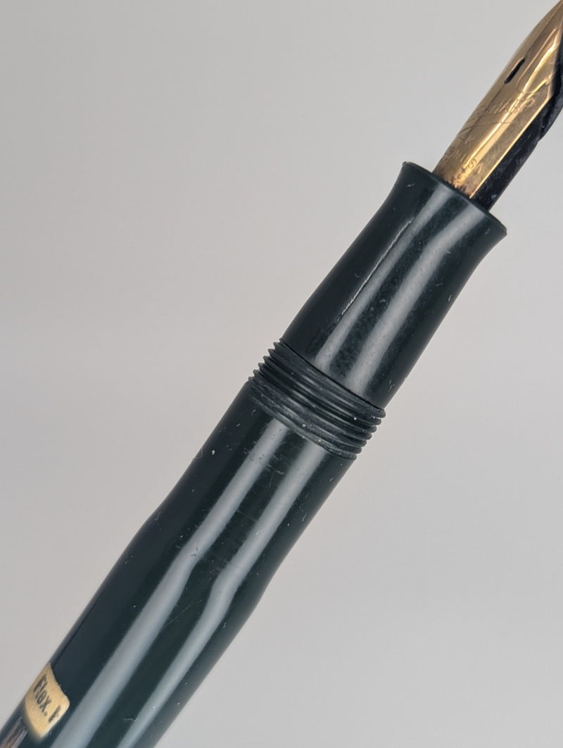 *Consignment* 1942 Wahl Eversharp Skyline Green Pen Set Fountain Pen 14k Gold Flex Nib / Mechanical Pencil