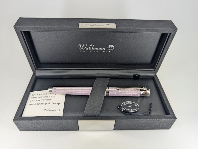 *Consignment* Waldmann Tango Imagination Lilac Fountain Pen 18k Gold Broad Nib