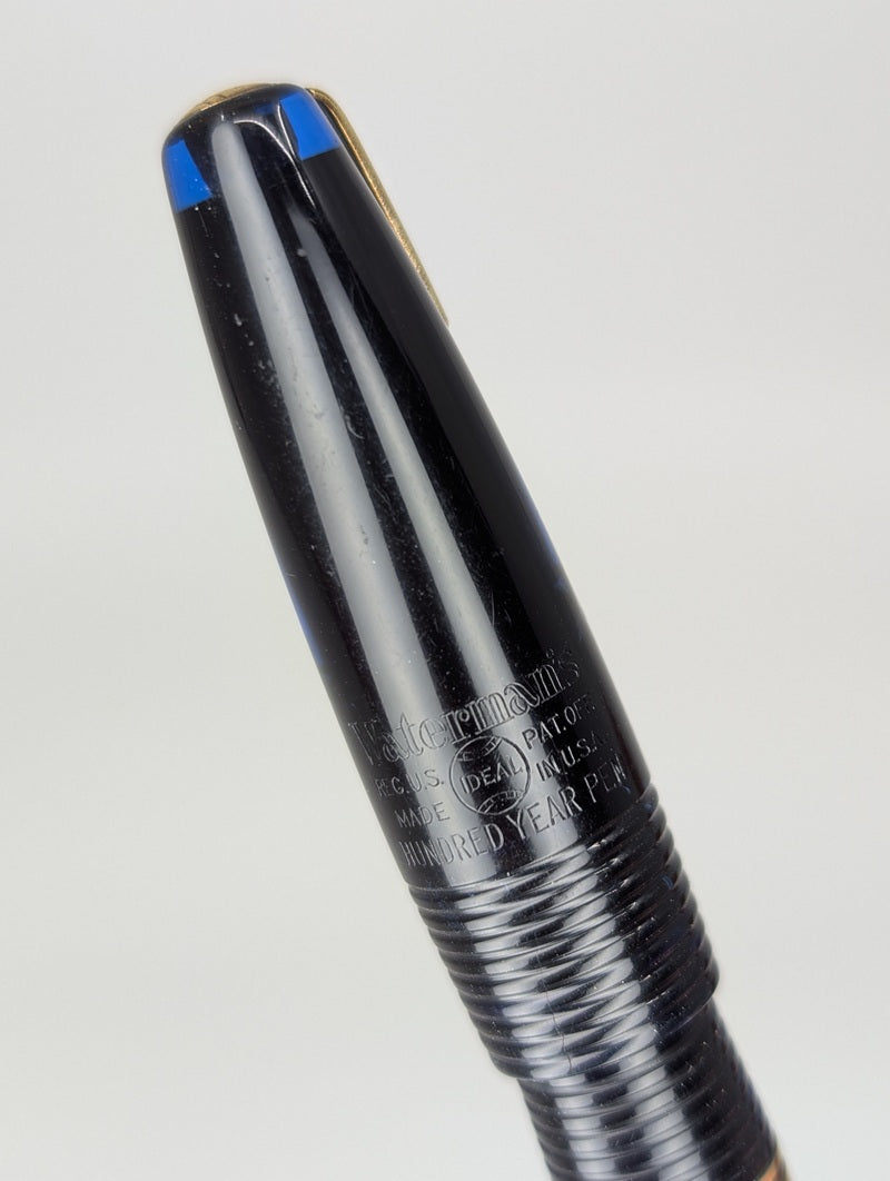 *Consignment* Waterman 100 Year Pen Black / Blue Fountain Pen Steel Fine Nib