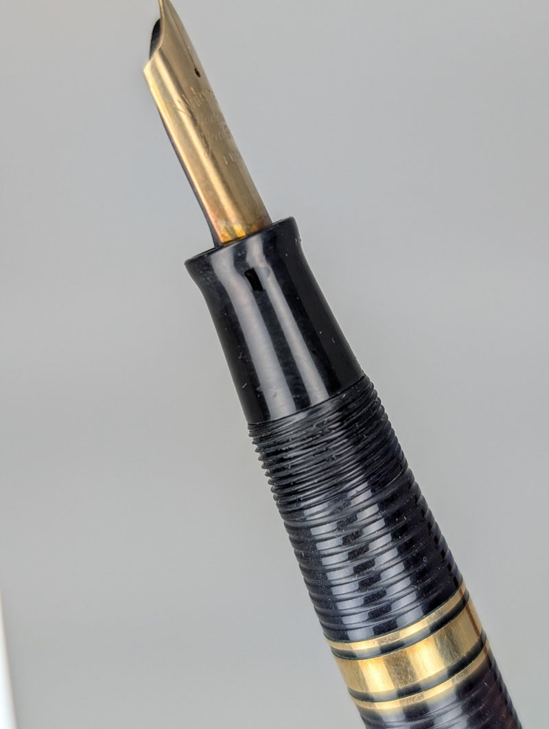 *Consignment* Waterman 100 Year Pen Black / Blue Fountain Pen Steel Fine Nib