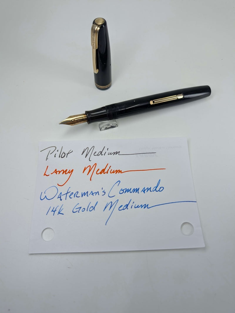*Consignment* Waterman Commando Vintage 1940's Fountain Pen 14k Gold Medium Nib
