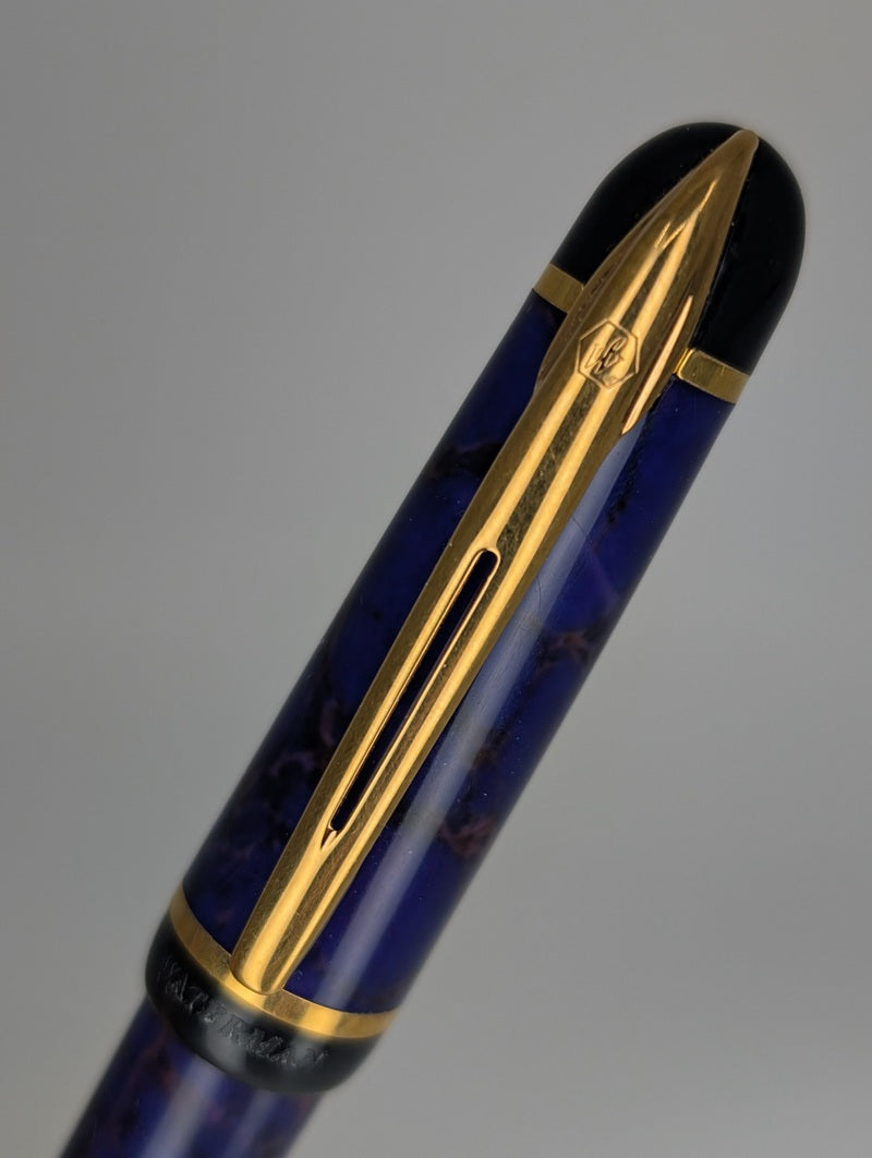 *Consignment* Waterman Phileas Blue Marble Fountain Pen Fine Nib