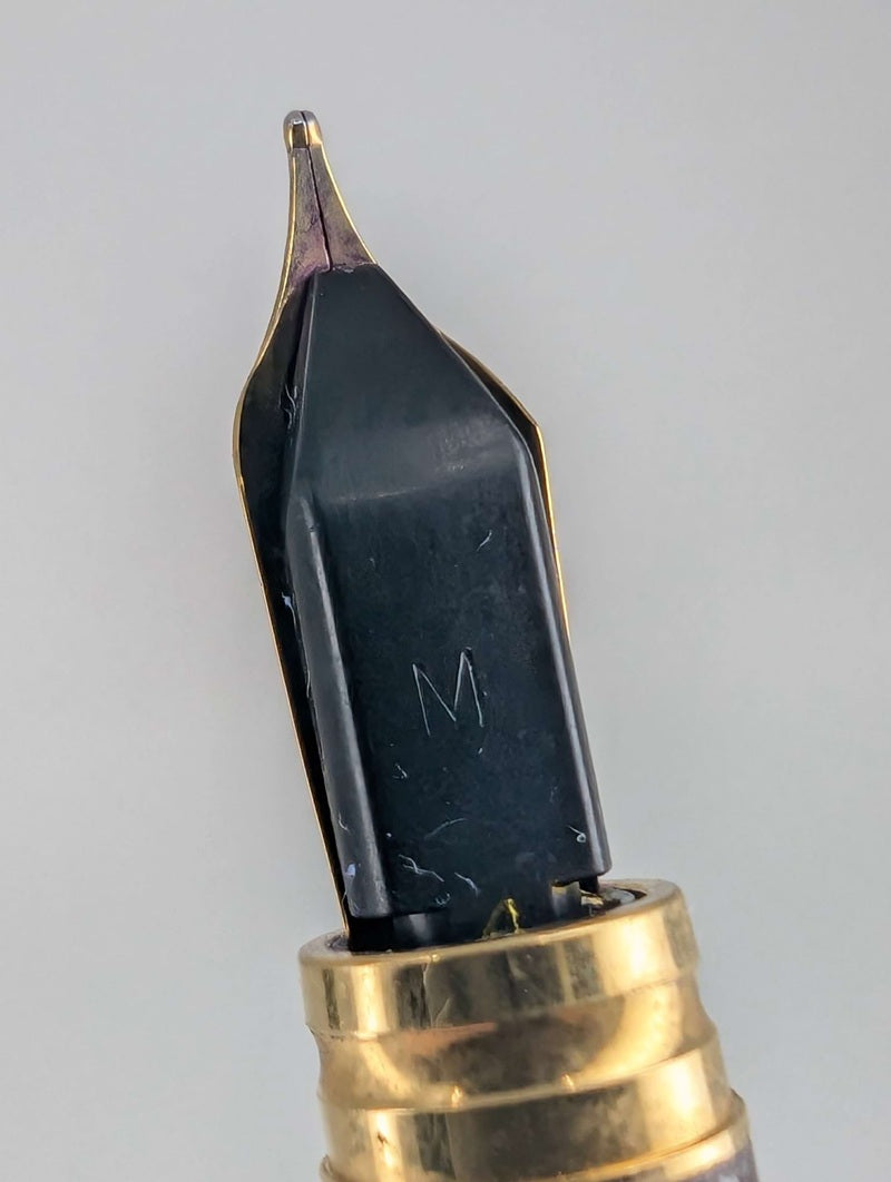 *Consignment* Waterman Gentleman 100 Brown Marble  Fountain Pen 18k Gold Medium Nib