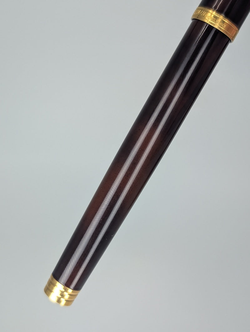 *Consignment* Waterman Gentleman Brown Marble Lacquer Fountain Pen 18k Medium Nib