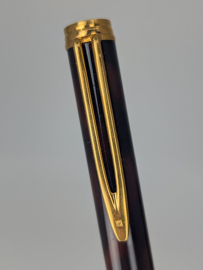 *Consignment* Waterman Gentleman Brown Marble Lacquer Fountain Pen 18k Medium Nib