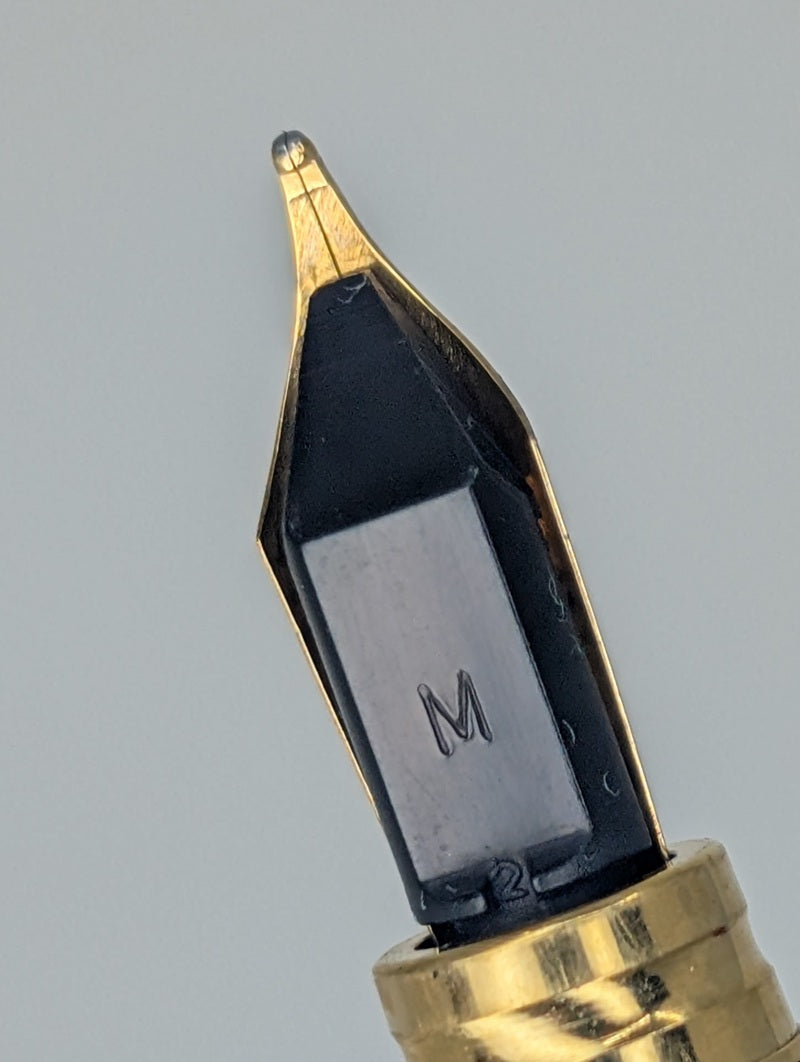 *Consignment* Waterman Gentleman Brown Marble Lacquer Fountain Pen 18k Medium Nib