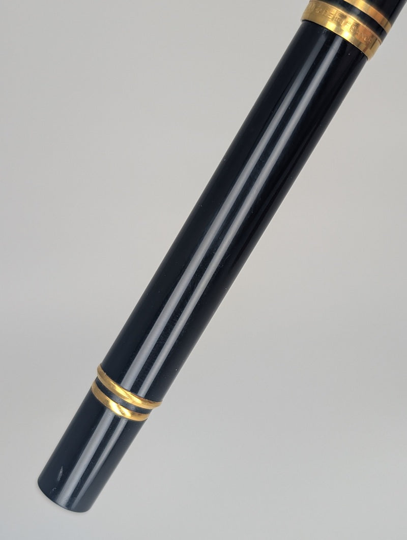 *Consignment* Waterman Ideal Black / Gold Fountain Pen 18k Gold Medium Nib