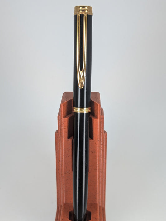 *Consignment* Waterman Ideal Black / Gold Fountain Pen 18k Gold Fine Nib