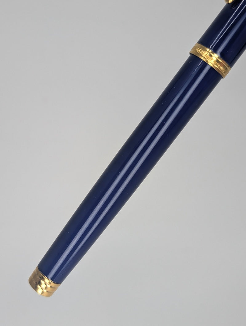 *Consignment* Waterman Ideal Gentleman Blue Lacquer Fountain Pen 18k Gold Fine Nib