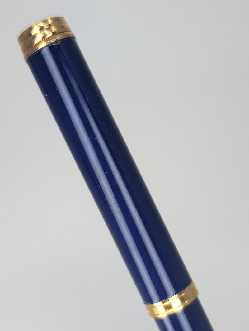 *Consignment* Waterman Ideal Gentleman Blue Lacquer Fountain Pen 18k Gold Fine Nib