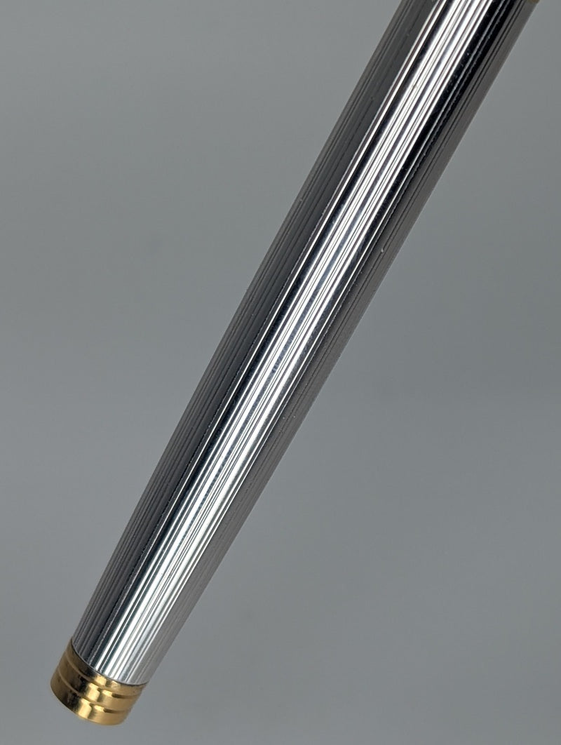 *Consignment* Waterman Gentleman Sterling Silver Fluted Fountain Pen 18k Gold Fine Nib