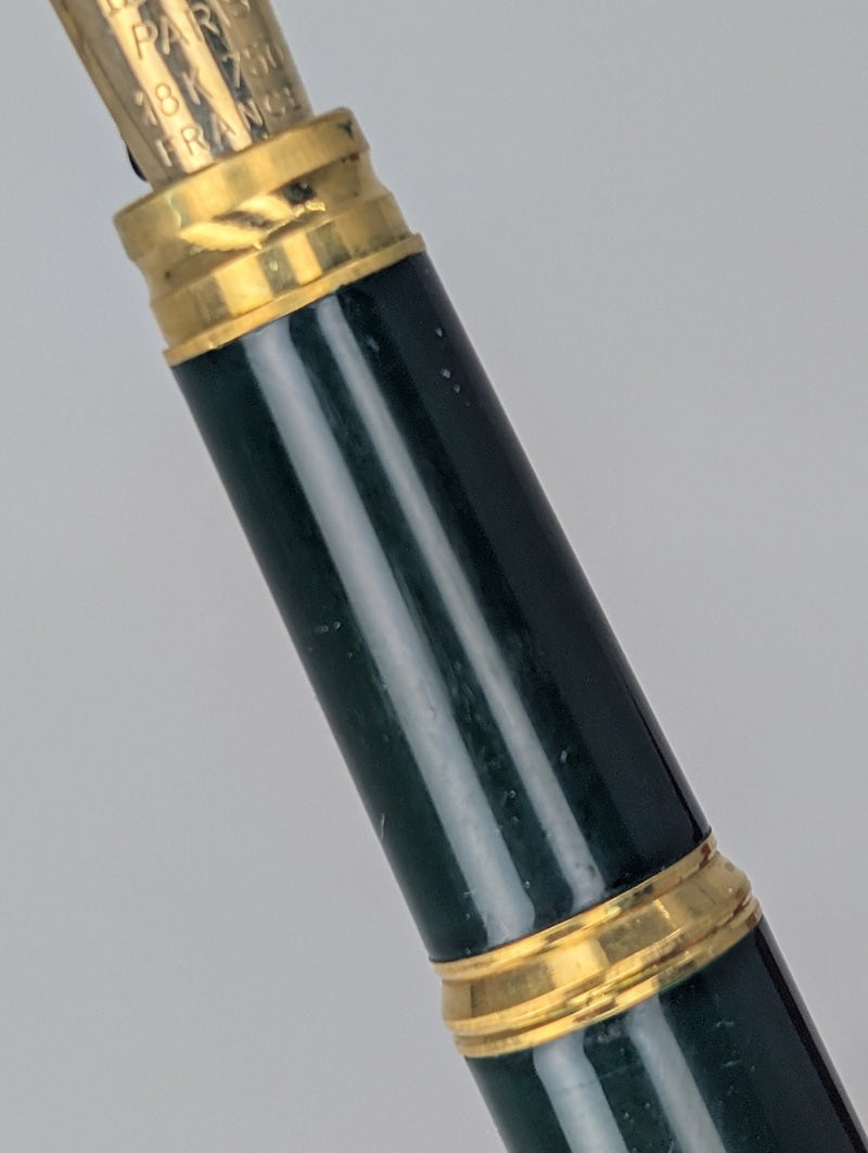 *Consignment* Waterman Ideal Green / Gold Fountain Pen 18k Gold Fine Nib