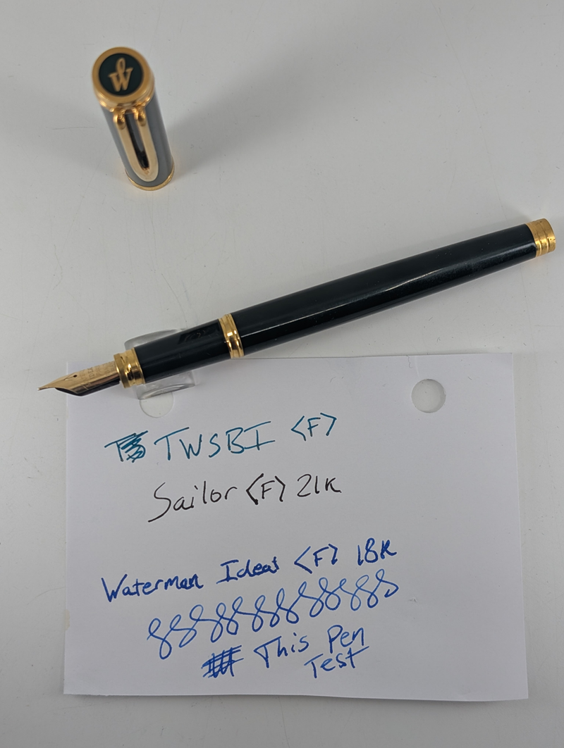 *Consignment* Waterman Ideal Green / Gold Fountain Pen 18k Gold Fine Nib