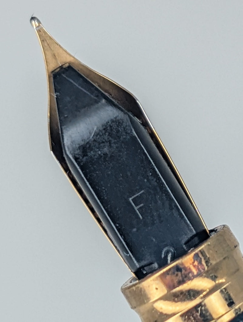 *Consignment* Waterman Le Man Blue Marble Fountain Pen 18k Gold Fine Nib