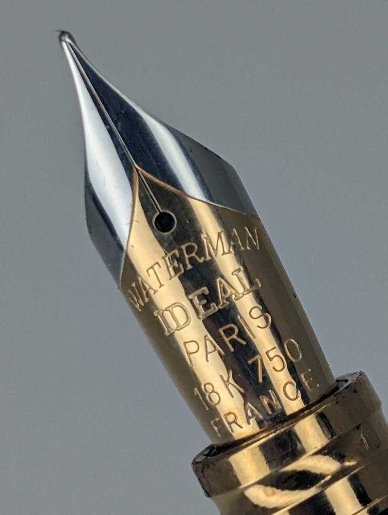 *Consignment* Waterman Le Man Blue Marble Fountain Pen 18k Gold Fine Nib
