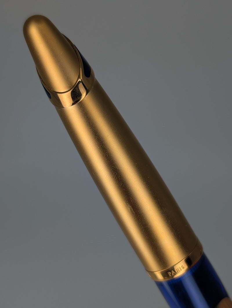 *Consignment* Waterman Paris Edson Boucheron Blue / Gold Fountain Pen 18k Medium Nib #1494 of 3741