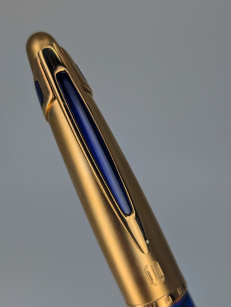 *Consignment* Waterman Paris Edson Boucheron Blue / Gold Fountain Pen 18k Medium Nib #1494 of 3741