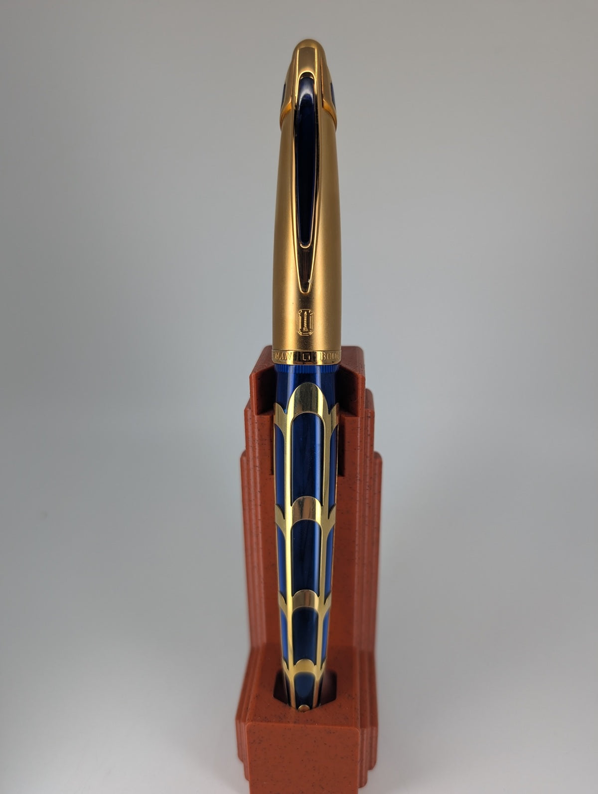 *Consignment* Waterman Paris Edson Boucheron Blue / Gold Fountain Pen 18k Medium Nib #1494 of 3741