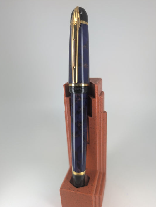 *Consignment* Waterman Phileas Blue Marble Fountain Pen Medium Nib