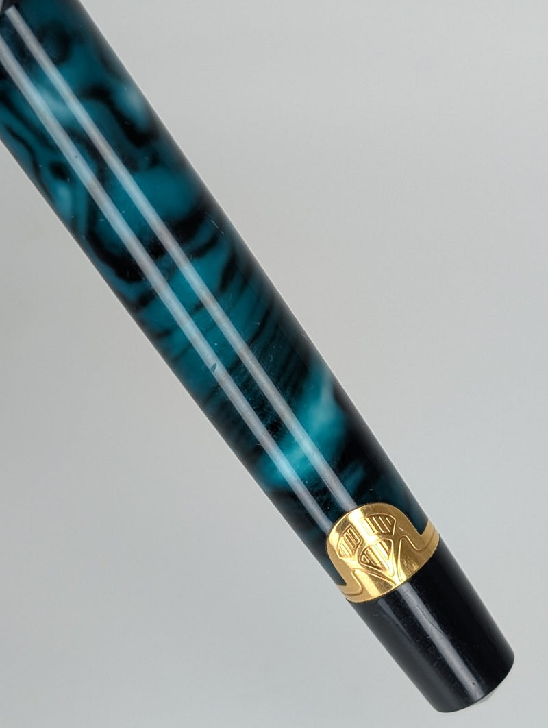 *Consignment* Waterman Phileas Green Swirl Rollerball / Fountain Pen (1.1) Set