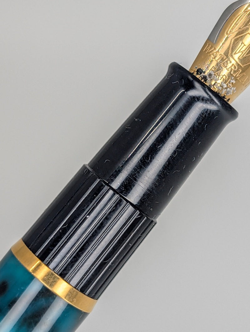 *Consignment* Waterman Phileas Green Swirl Rollerball / Fountain Pen (1.1) Set