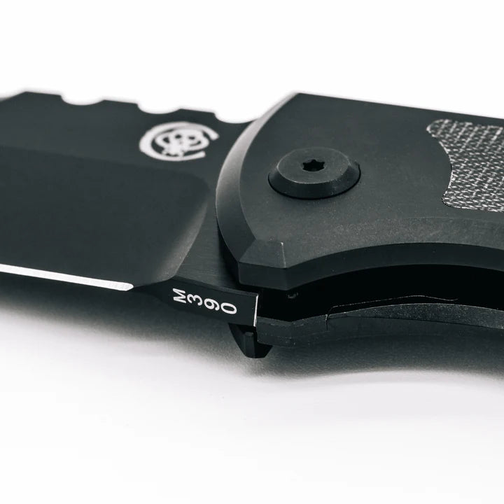 Chaves Knives Redencion Flipper Black Micarta Folding Knife