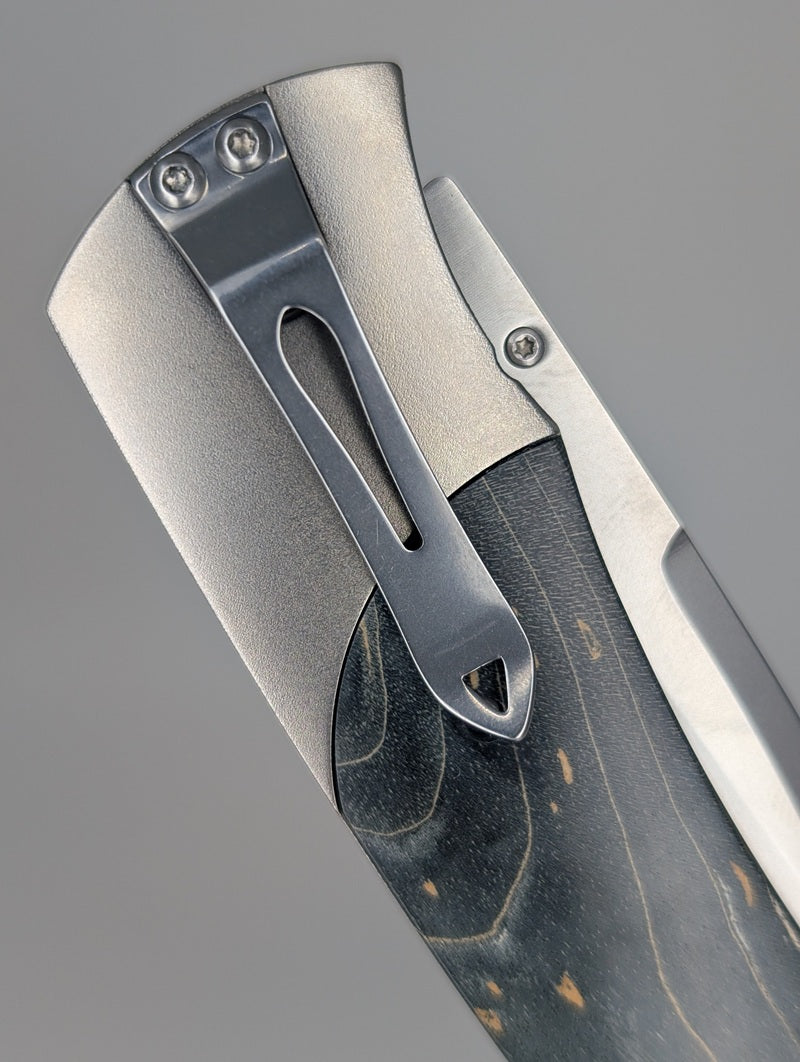 William Henry A300-9 Titanium / Gray Maple Burl Buttonlock Folding Knife