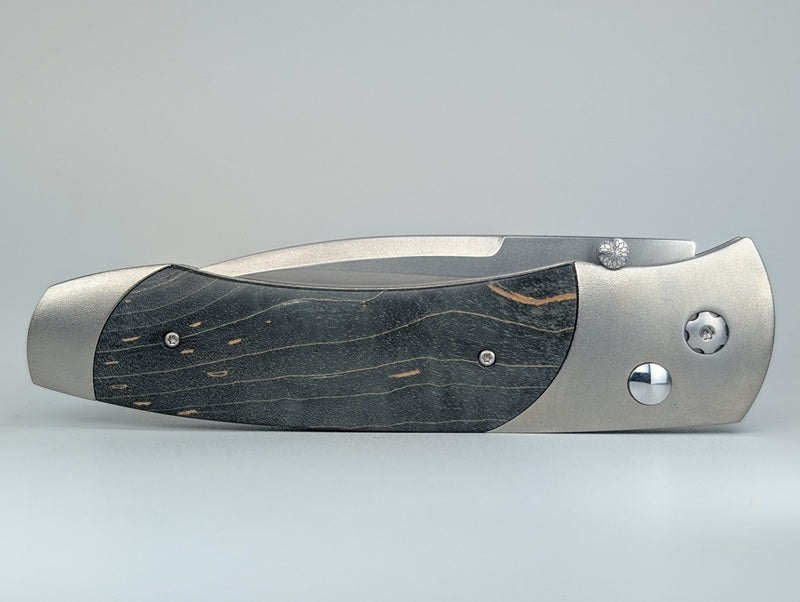 William Henry A300-9 Titanium / Gray Maple Burl Buttonlock Folding Knife