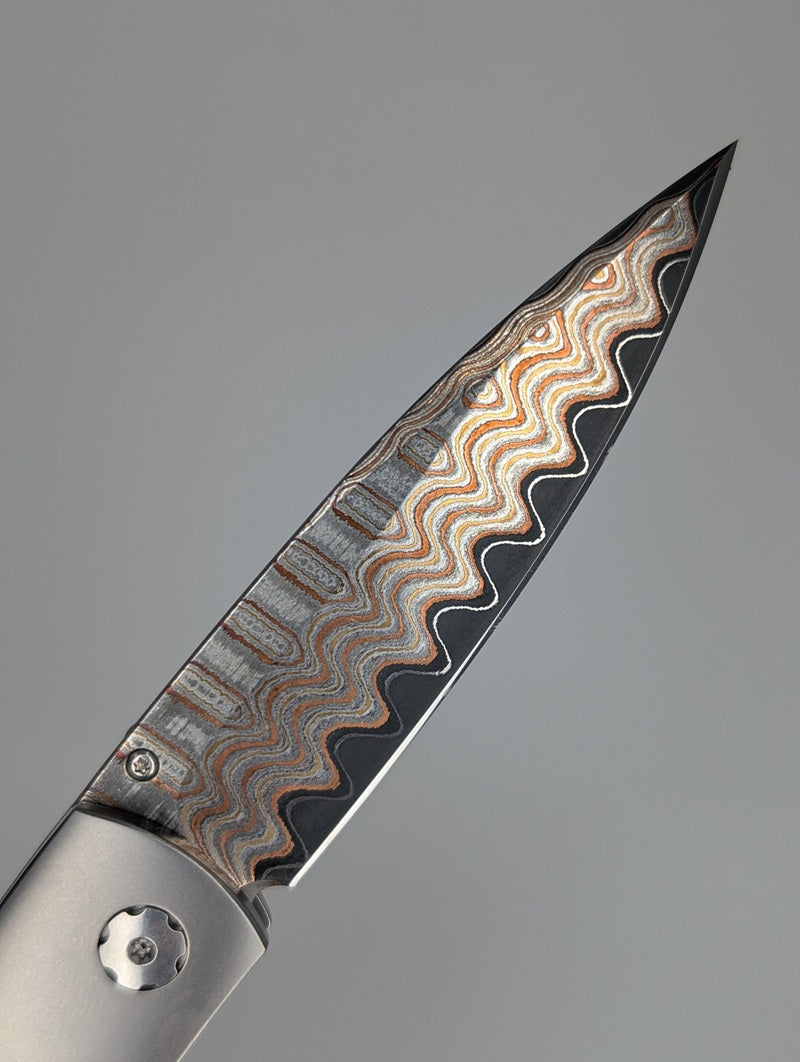 William Henry B05 Dominica Cocobolo / Copper Wave Damascus Buttonlock Folding Knife #46 of 100