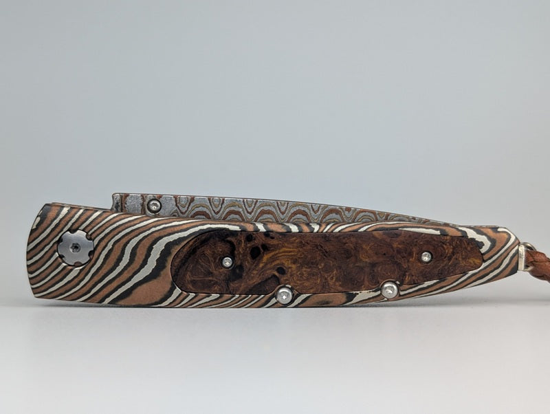 William Henry B10 Acoma Ironwood / Mokume Damascus Buttonlock Folding Knife #48 of 250