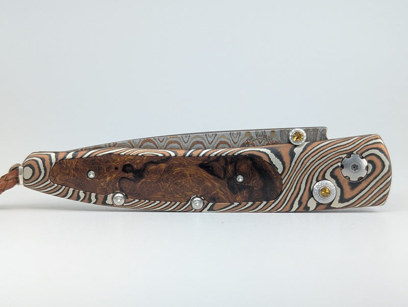 William Henry B10 Acoma Ironwood / Mokume Damascus Buttonlock Folding Knife #48 of 250