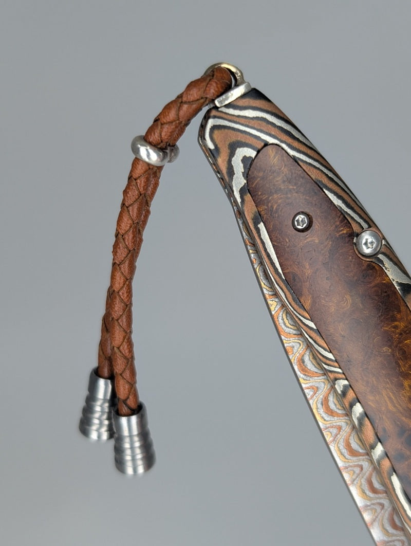 William Henry B10 Acoma Ironwood / Mokume Damascus Buttonlock Folding Knife #48 of 250