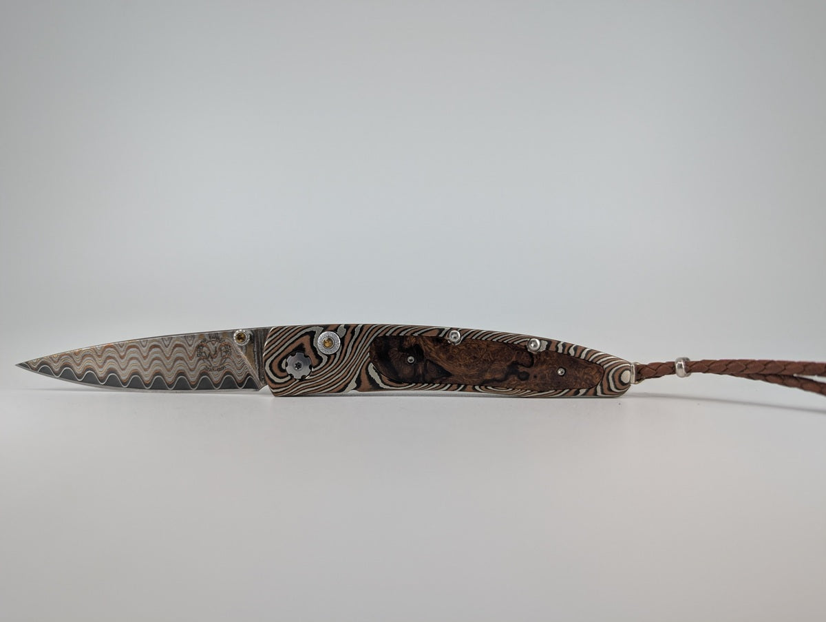 William Henry B10 Acoma Ironwood / Mokume Damascus Buttonlock Folding Knife #48 of 250