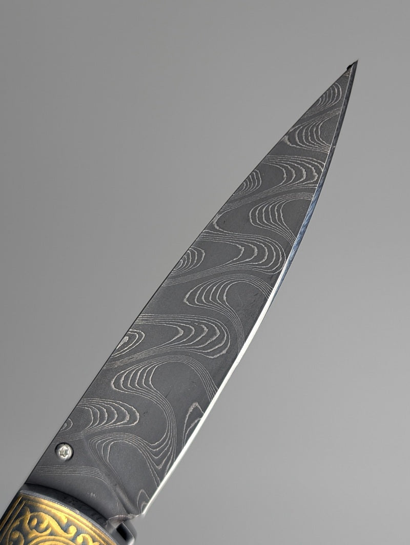 William Henry B10 Golden Mammoth Buttonlock Folding Knife