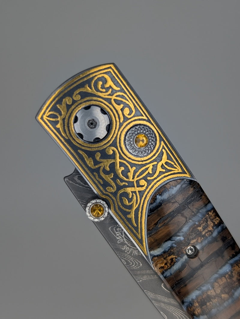 William Henry B10 Golden Mammoth Buttonlock Folding Knife